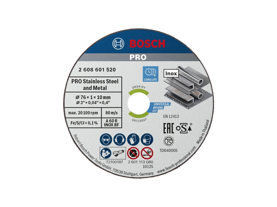 Bosch Řezací kotouč PRO Stainless Steel and Metal, 76 × 1 × 10 mm PROFESSIONAL