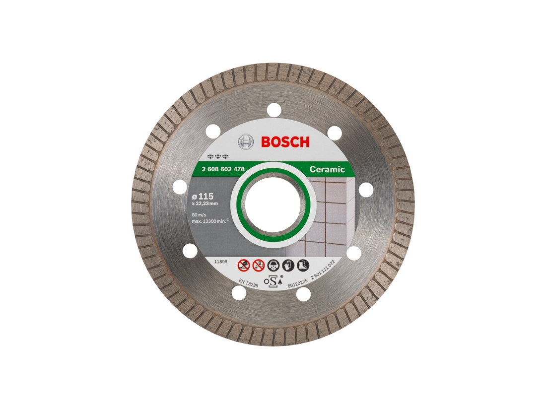 Bosch Diamantový dělicí kotouč Best for Ceramic Extra-Clean Turbo 115 x 22, 23 x 1, 4 x 7 mm PROFESSIONAL