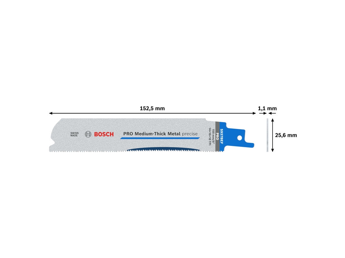 Bosch List PRO Medium-Thick Metal precise S937BEF, 1,1 × 25 × 150 mm, 25 ks