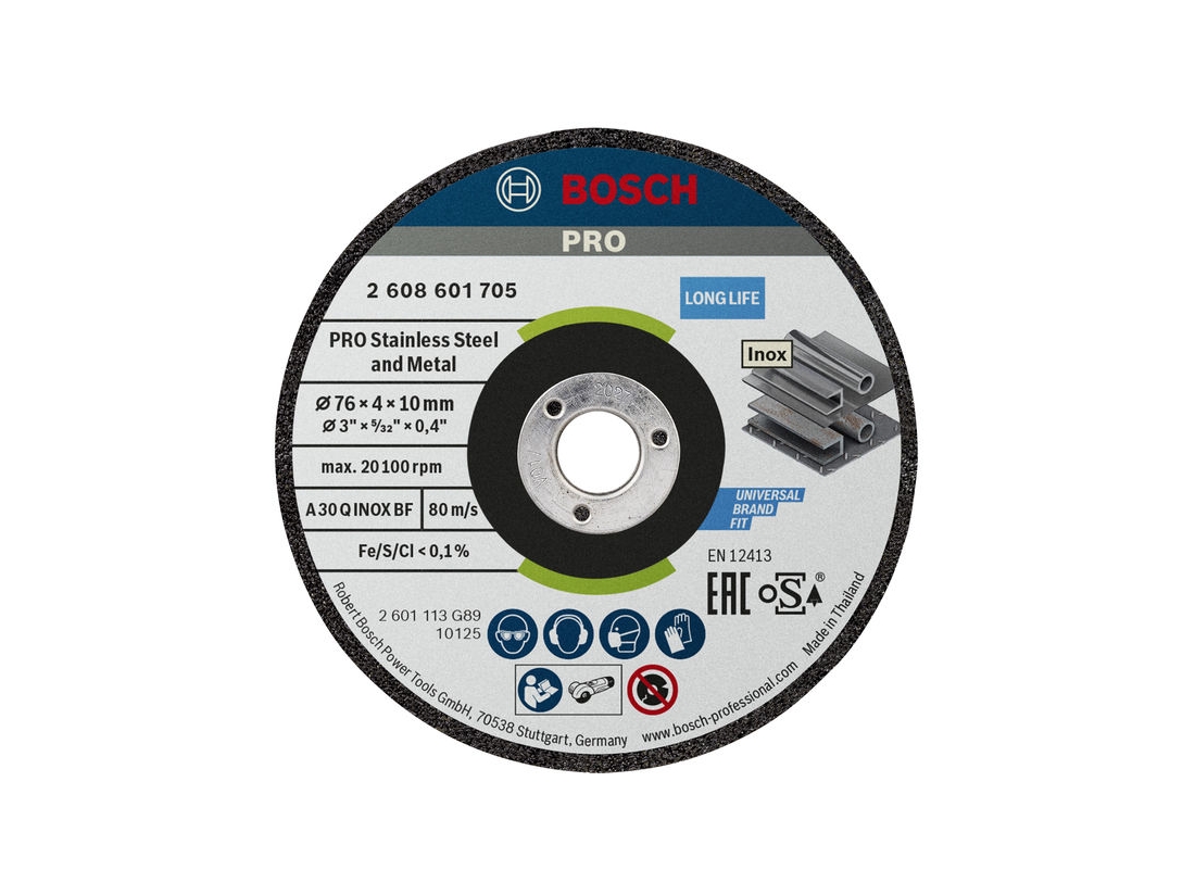 Bosch Hrubovací kotouč PRO Stainless Steel and Metal, 76 × 4 × 10 mm PROFESSIONAL