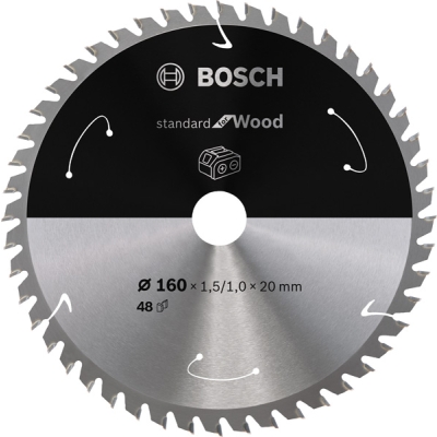 Bosch Pilový kotouč pro aku pily; Standard for Wood 160x20/15, 875x1, 5/1, 0x48T PROFESSIONAL