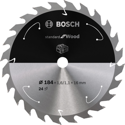 Bosch Pilový kotouč pro aku pily; Standard for Wood 184x16x1, 6/1, 1x24T PROFESSIONAL