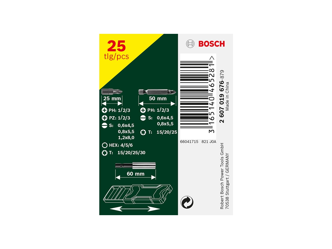 Bosch 25 dílná minisada šroubovacích bitů X-Line PROFESSIONAL