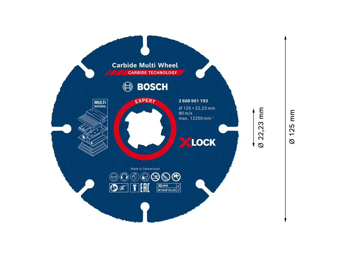 Bosch Víceúčelový řezný kotouč EXPERT Carbide Multi Wheel X-LOCK 125 mm