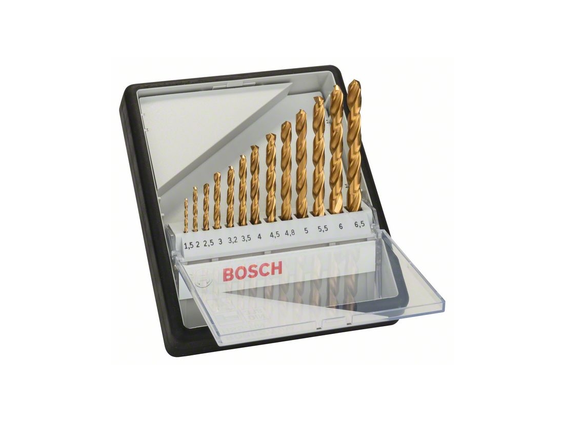 Bosch Sada vrtáků do kovu Robust Line HSS-TiN, 13dílná, 135° 1, 5; 2; 2, 5; 3; 3, 2; 3, 5; 4; 4, 5; 4, 8; 5; 5, 5; 6; 6, 5 mm, 135° PROFESSIONAL