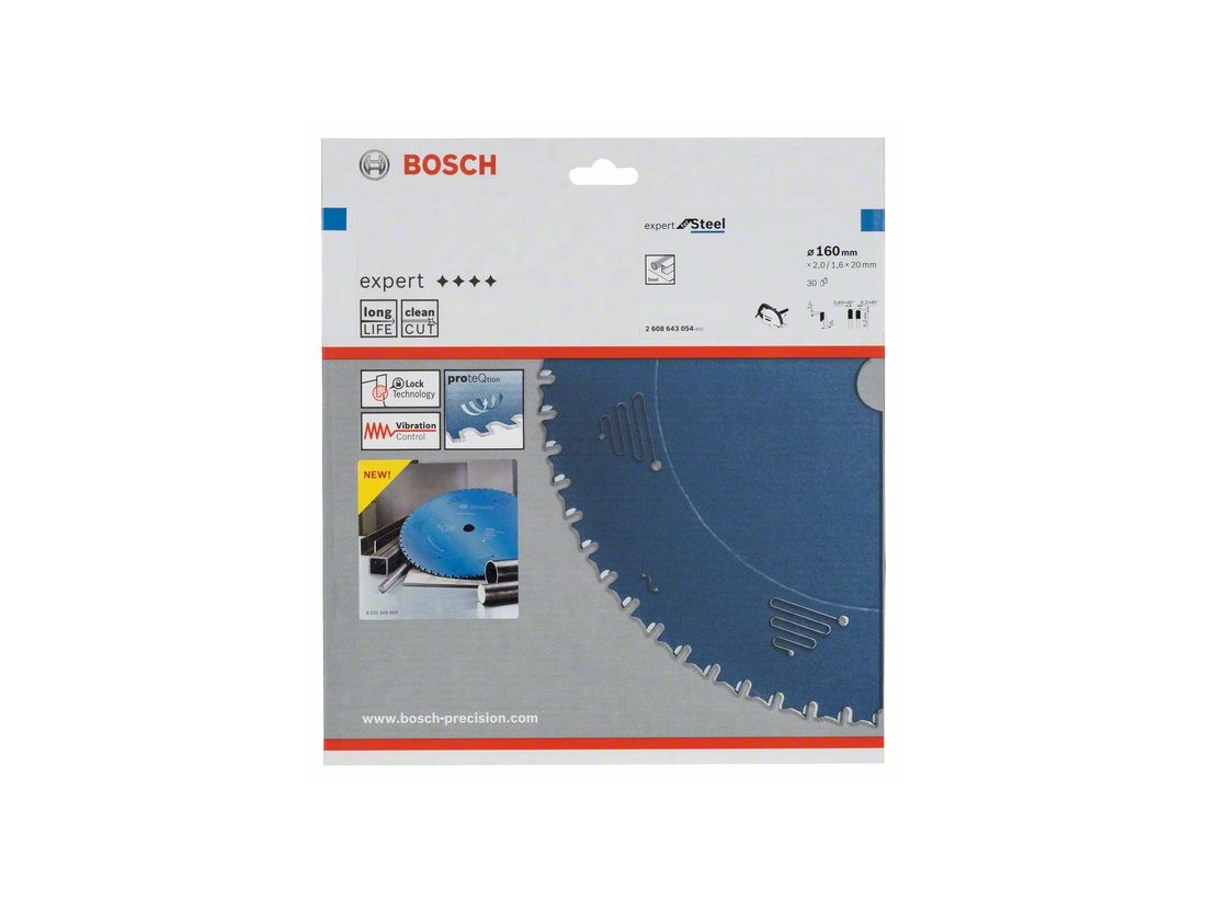 Bosch Pilový kotouč do okružních pil Expert for Steel 160 x 20 x 2, 0 mm, 30 PROFESSIONAL