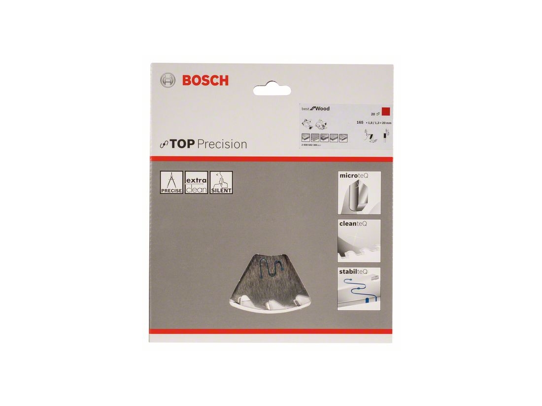 Bosch Pilový kotouč do okružních pil Top Precision Best for Wood 165 x 20 x 1, 8 mm, 20 PROFESSIONAL