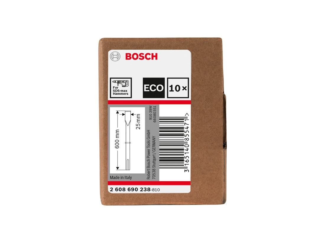 Bosch 10dílná sada 600mm plochých sekáčů SDS-max 600 x 25 mm PROFESSIONAL