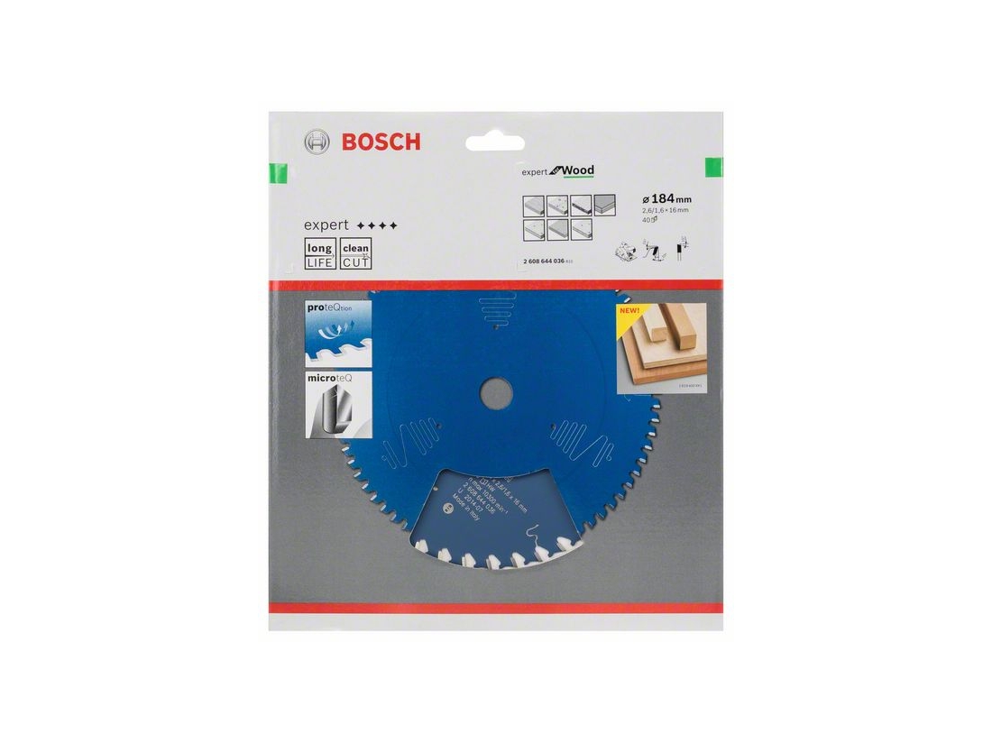 Bosch Pilový kotouč Expert for Wood 184 x 16 x 2, 6 mm, 40 PROFESSIONAL