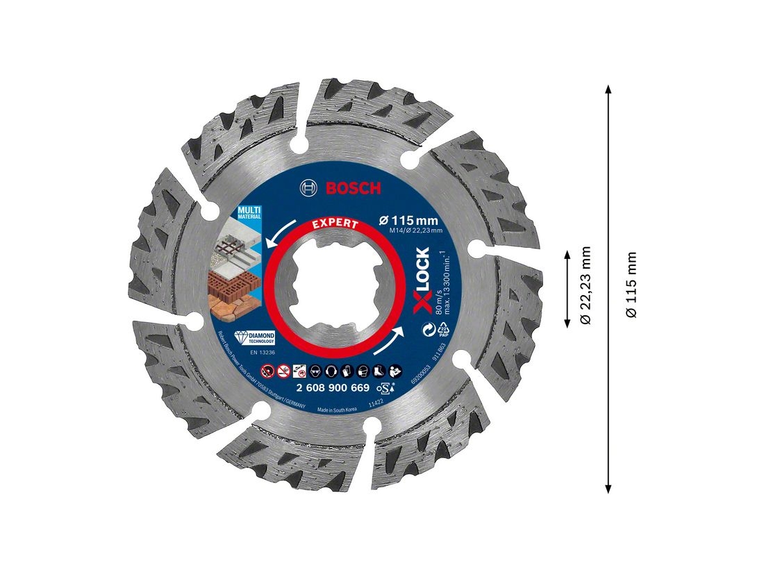 Bosch EXPERT X-LOCK diamantový dělicí kotouč MultiMaterial 115mm PROFESSIONAL