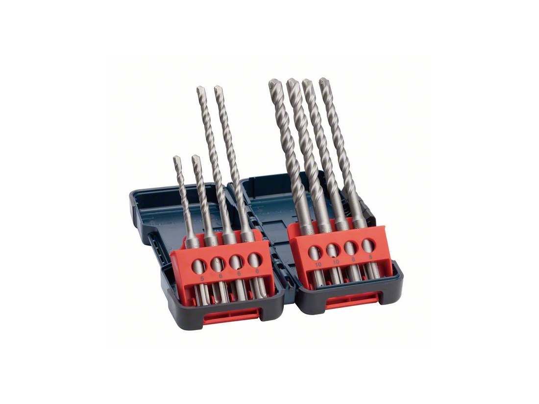 Bosch 8dílná sada vrtáků do kladiv SDS-Plus-3, pevný box 5 x 110 (1x); 6 x 110 (1x); 6 x 160 (2x) mm; 8 x 160 (2x); 10 x 160 (2x) PROFESSIONAL