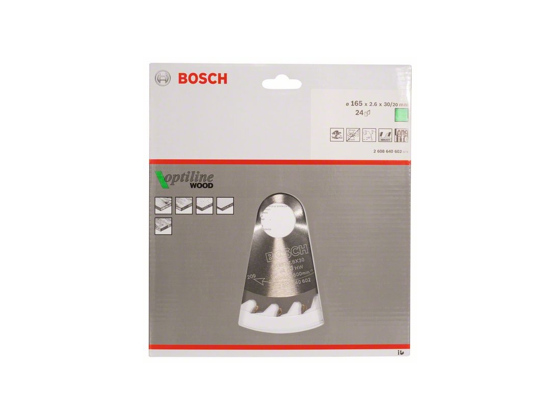 Bosch Pilový kotouč Optiline Wood 165 x 30 x 2, 6 mm, 24 PROFESSIONAL