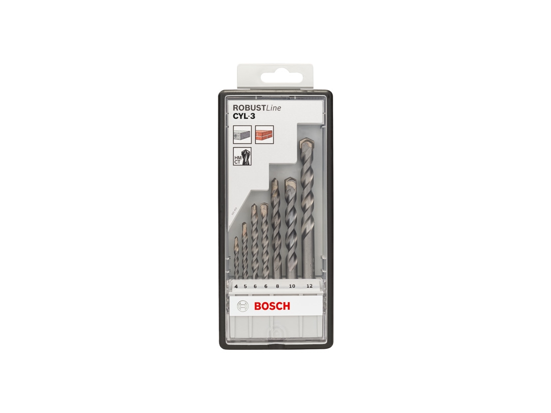 Bosch 7dílná sada vrtáků do betonu Robust Line CYL-3 4; 5; 6; 6; 8; 10; 12 mm PROFESSIONAL