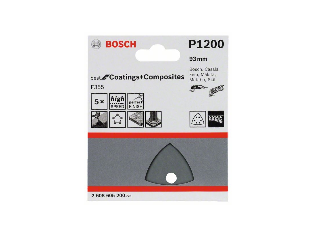 Bosch Brusný papír F355, balení 5 ks 93 mm, 1200 PROFESSIONAL