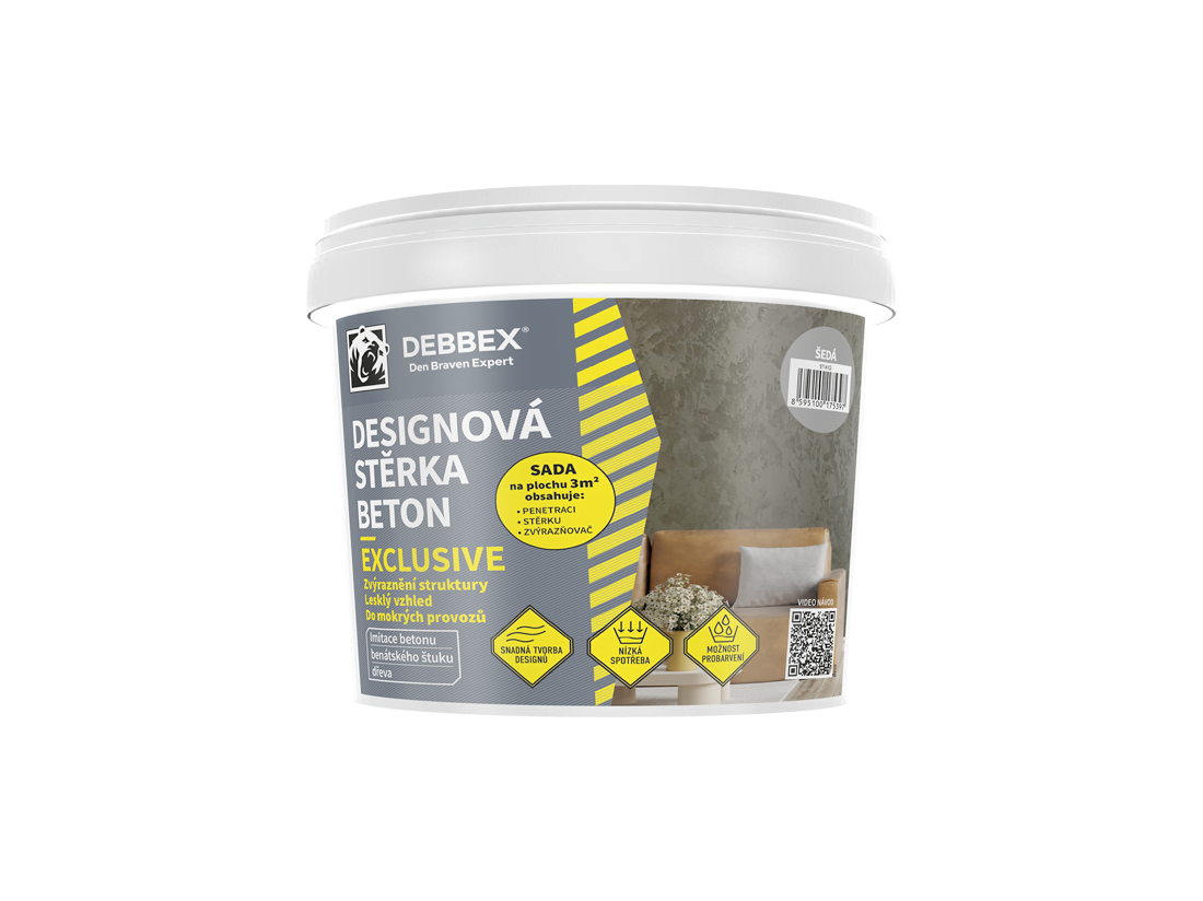 Den Braven Designová stěrka BETON EXCLUSIVE 5 kg kbelík šedá