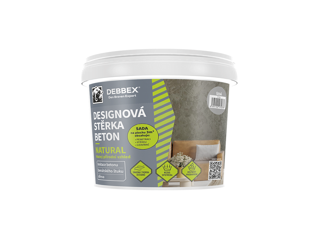 Den Braven Designová stěrka BETON NATURAL 5 kg kbelík šedá