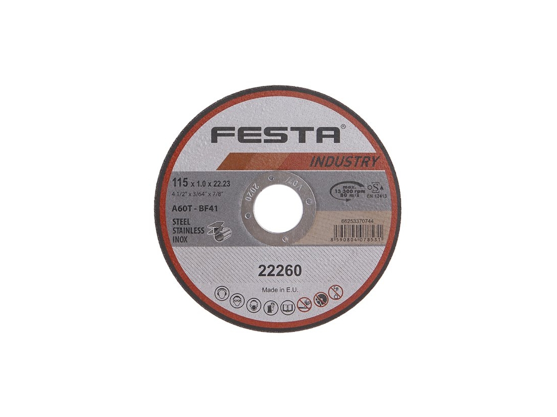 Festa Kotouč řezný  INDUSTRY na kov 115x1x22.2mm