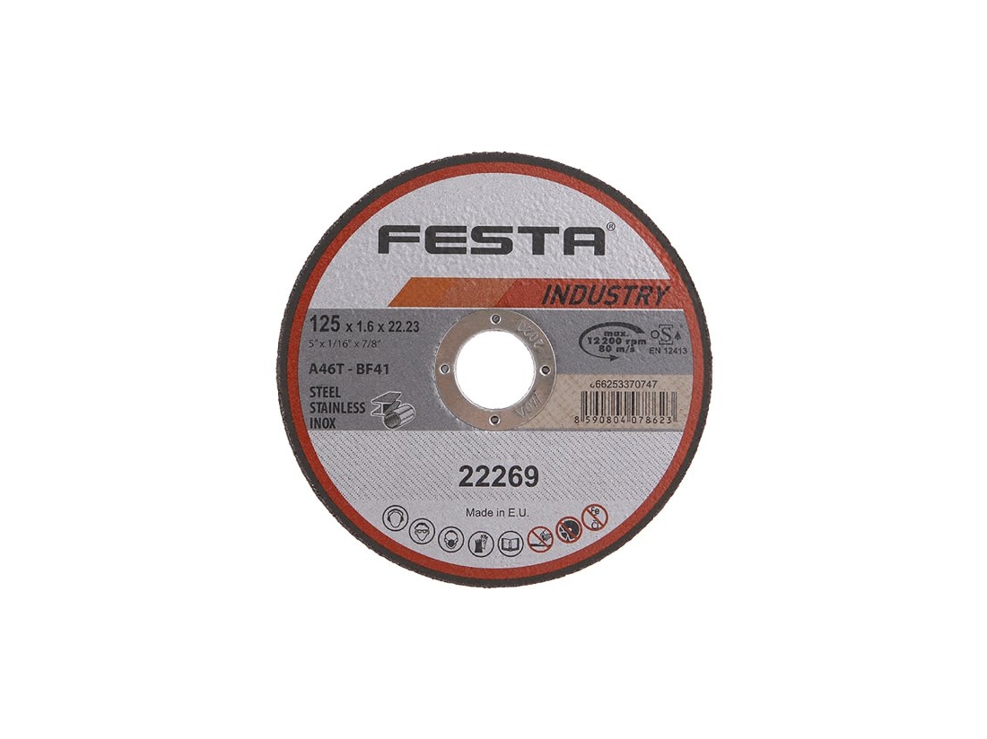 Festa Kotouč řezný  INDUSTRY na kov 125x1.6x22.2mm