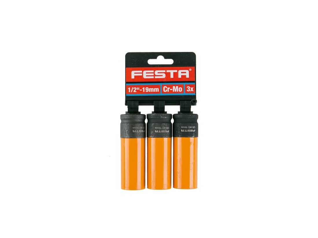 Festa Hlavice na kola  CrMo 1/2" 19mm 3ks(D)