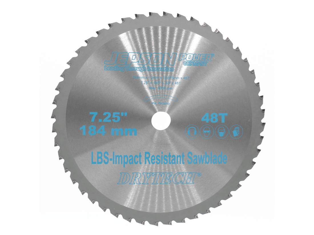 Jepson Drytech® karbidový pilový kotouč LBS nárazuvzdorný Ø 184 mm / 48T na tenkostěnnou ocel