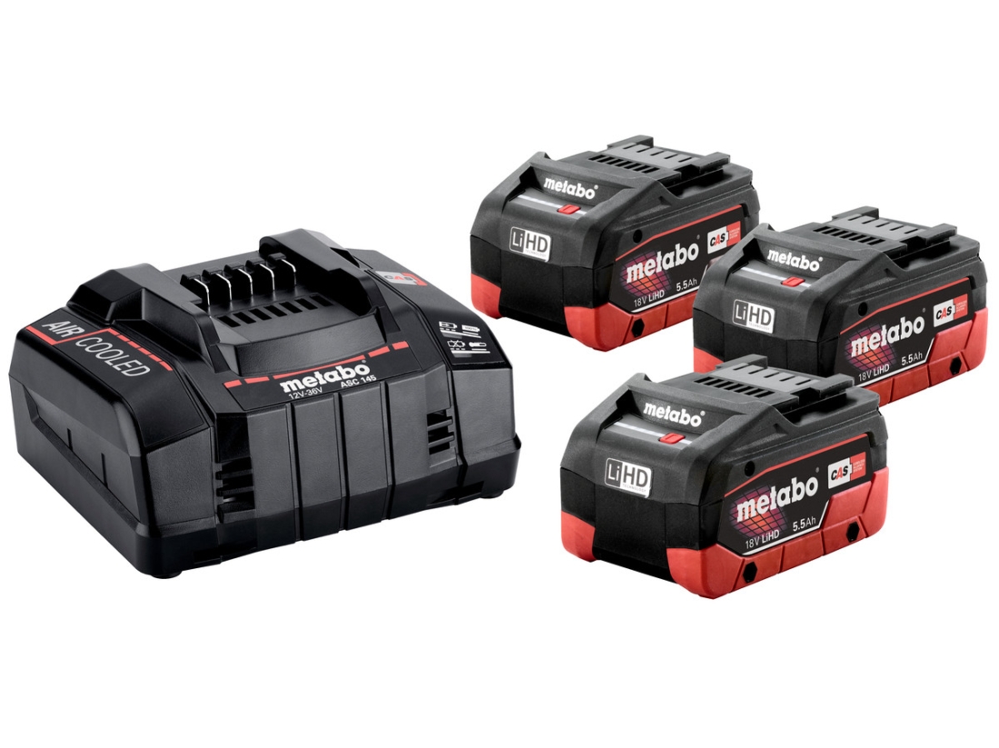 Metabo Basic-Set LiHD 3 x LiHD 5.5 Ah,ASC 145