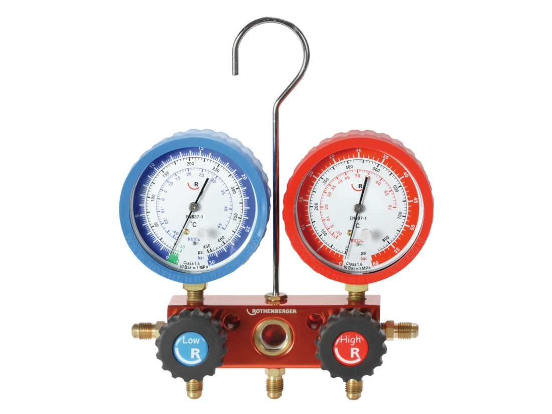 Rothenberger Analogová manometrová sada 2-cestná, ( R22, R134a, R407C, R404A)
