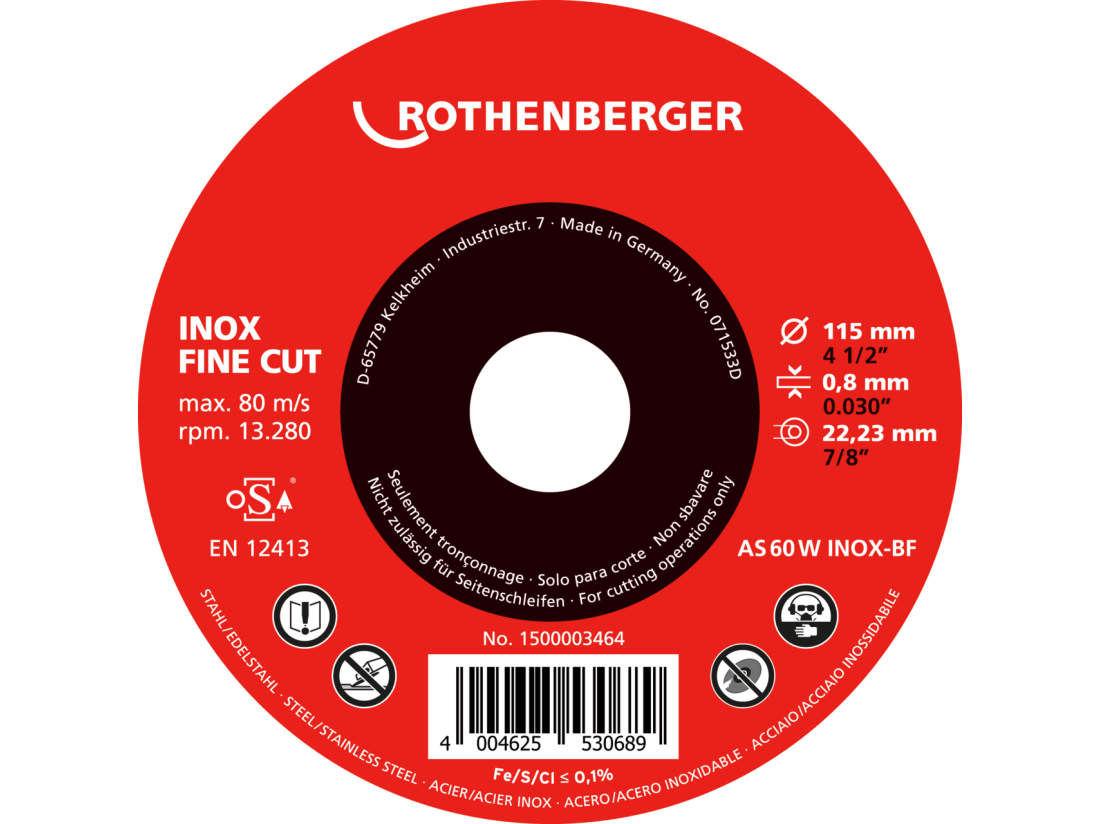 Rothenberger Řezný kotouč FINE CUT - 115 x 0,8mm - balení 10ks