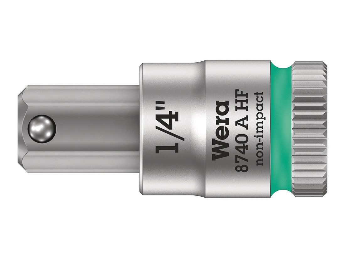 Wera 8740 A HF Zyklop zástrčný nástavec, s přidržovací funkcí, upínací část 1/4", 1/4" x 28 mm