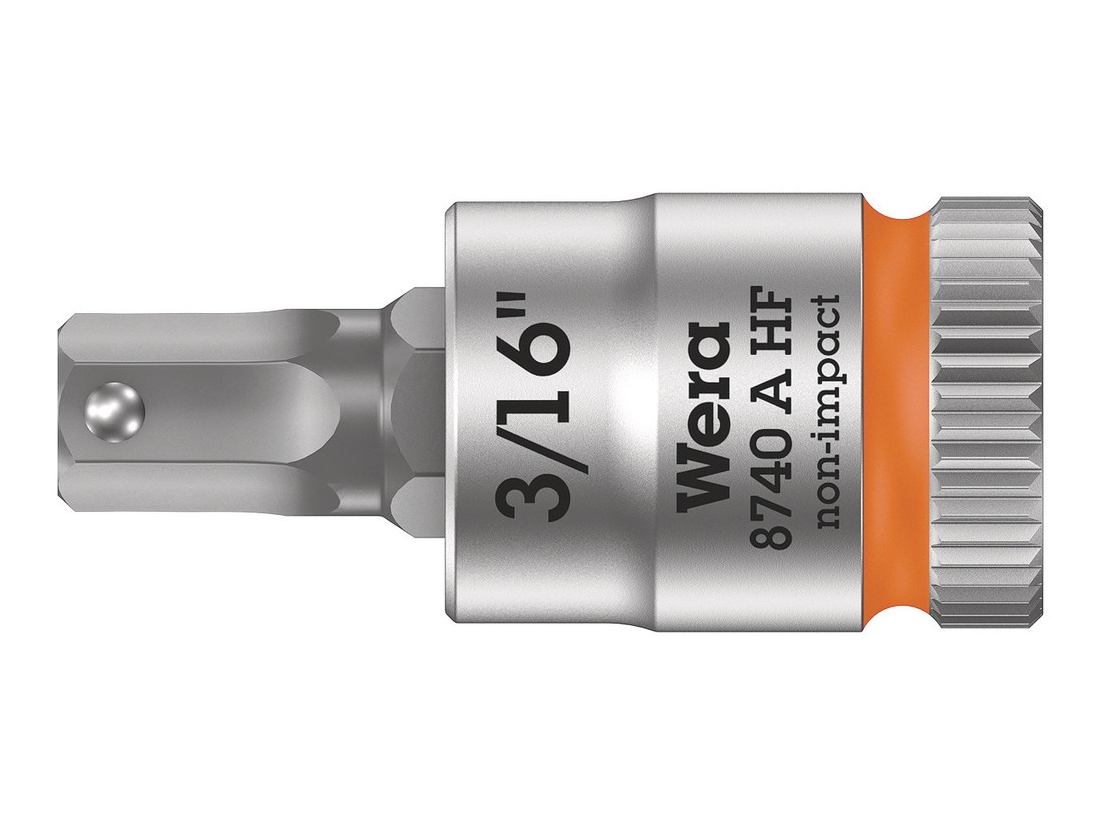 Wera 8740 A HF Zyklop zástrčný nástavec, s přidržovací funkcí, upínací část 1/4", 3/16" x 28 mm