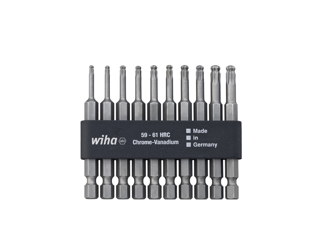 Wiha Bit Set Professional 70 mm Kulová hlava TORX® 1/4" vč. liště s bitů 11díl.