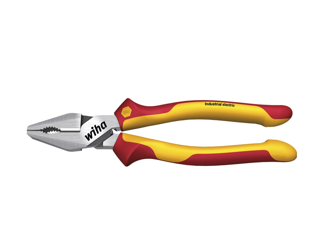 Wiha Silné kombinované kleště Industrial electric s DynamicJoint® a OptiGrip v blistru 225 mm, 9"