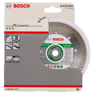 Bosch Diamantový dělicí kotouč Best for Ceramic Extra-Clean Turbo 115 x 22, 23 x 1, 4 x 7 mm PROFESSIONAL