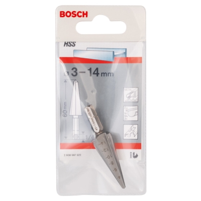 Bosch Vrtáky do plechu, šestihranná stopka 3-14 mm, 60 mm, 1/4" PROFESSIONAL