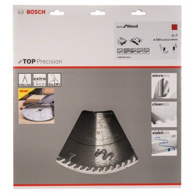 Bosch Pilový kotouč do okružních pil Top Precision Best for Wood 315 x 30 x 3, 2 mm, 72 PROFESSIONAL