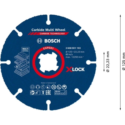 Bosch Víceúčelový řezný kotouč EXPERT Carbide Multi Wheel X-LOCK 125 mm