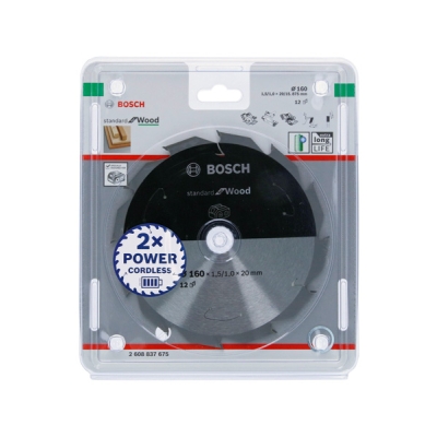 Bosch Pilový kotouč pro aku pily; Standard for Wood 160x20/15, 875x1, 5/1, 0x12T PROFESSIONAL