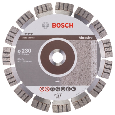 Bosch Diamantový dělicí kotouč Best for Abrasive 230 x 22, 23 x 2, 4 x 15 mm PROFESSIONAL