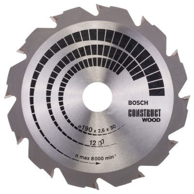 Bosch Pilový kotouč Construct Wood 190 x 30 x 2, 6 mm; 12 PROFESSIONAL