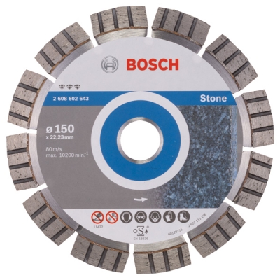 Bosch Diamantový dělicí kotouč Best for Stone 150 x 22, 23 x 2, 4 x 12 mm PROFESSIONAL