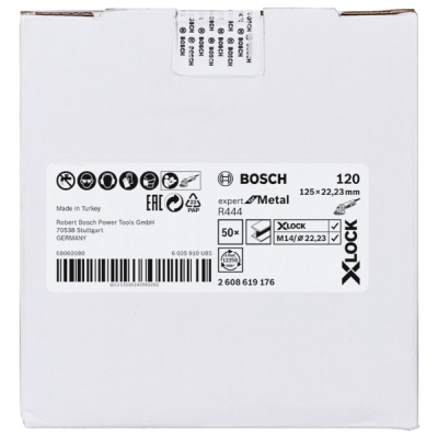 Bosch X-LOCK Fíbrové brusné kotouče Expert for Metal systému Ø 125 mm, G 120, R444 PROFESSIONAL