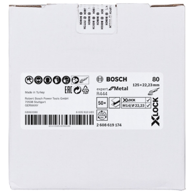 Bosch X-LOCK Fíbrové brusné kotouče Expert for Metal systému Ø 125 mm, G 80, R444 PROFESSIONAL