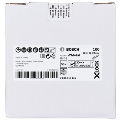 Bosch X-LOCK Fíbrové brusné kotouče Expert for Metal systému Ø 125 mm, G 100, R444 PROFESSIONAL