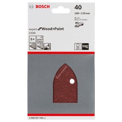 Bosch 5dílná sada brusných papírů C430