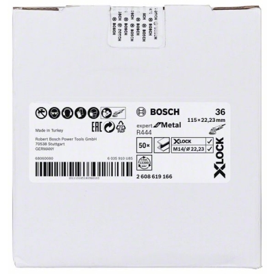 Bosch X-LOCK Fíbrové brusné kotouče Expert for Metal systému Ø 115 mm, G 36, R444 PROFESSIONAL