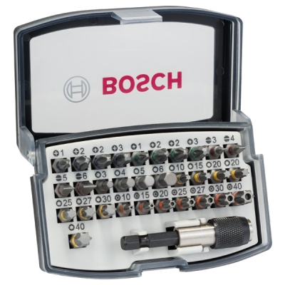 Bosch 32dílná sada šroubovacích bitů PH1; PH2; PH2; PH3; PZ1; PZ2; PZ2; PZ3; HEX 3; HEX 4; HEX 5; HEX 6; T10; T15; T20; T20; T25; T27; T30; T40 PROFESSIONAL