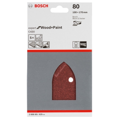 Bosch 5dílná sada brusných papírů C430