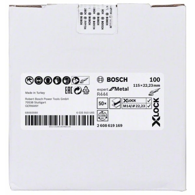 Bosch X-LOCK Fíbrové brusné kotouče Expert for Metal systému Ø 115 mm, G 100, R444 PROFESSIONAL