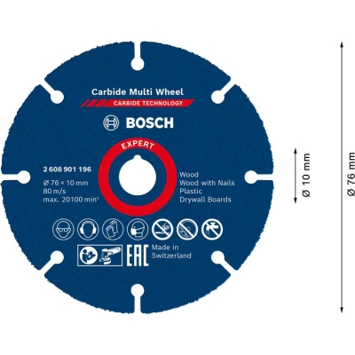 Bosch Víceúčelový řezný kotouč EXPERT Carbide Multi Wheel 76 mm