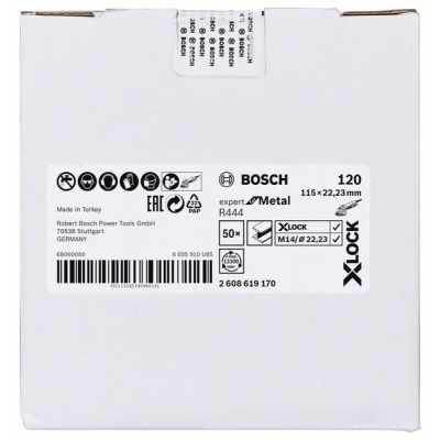 Bosch X-LOCK Fíbrové brusné kotouče Expert for Metal systému Ø 115 mm, G 120, R444 PROFESSIONAL