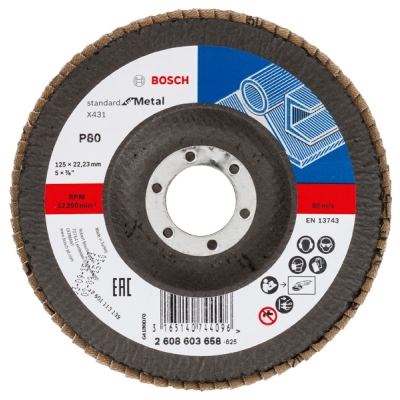 Bosch Lamelový brusný kotouč X431, Standard for Metal 125 mm, 22, 23 mm, 80 PROFESSIONAL